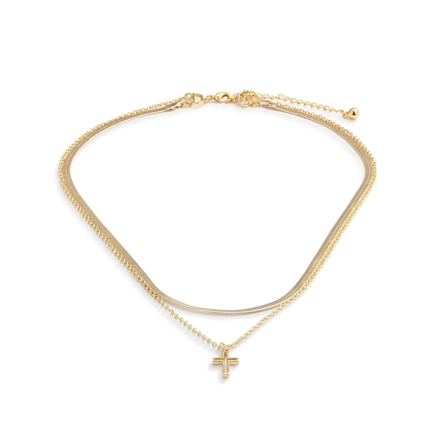 Layered Cross Gold Necklace