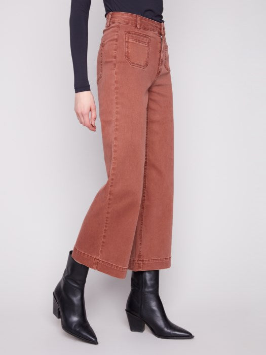 Patch Pocket Flare Twill Pants - Clearance No Returns