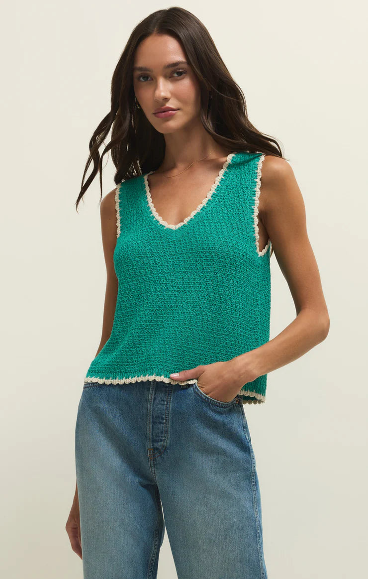 Yessenia Whipstitch Tank - Teal