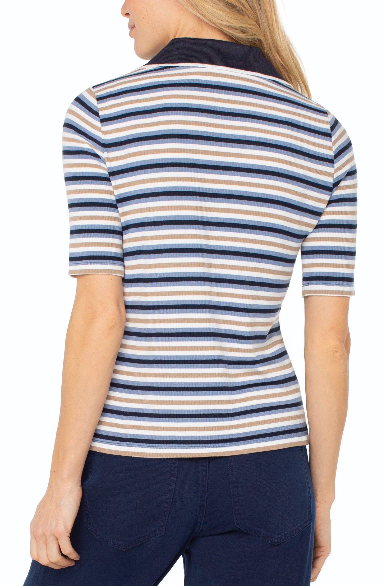 Shirred Striped Top