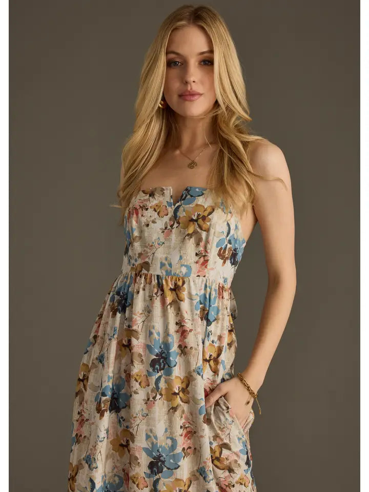 Blue Multi Floral Dress