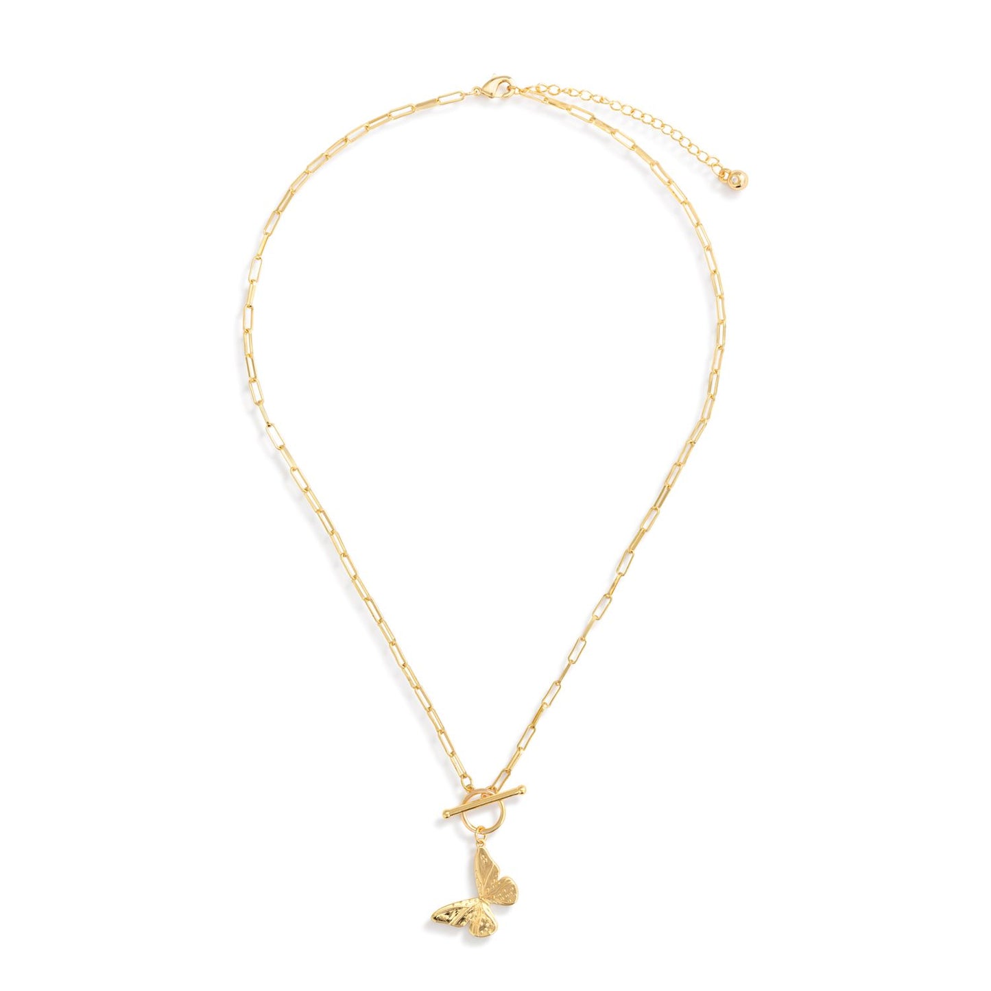 Butterfly Toggle Gold Necklace