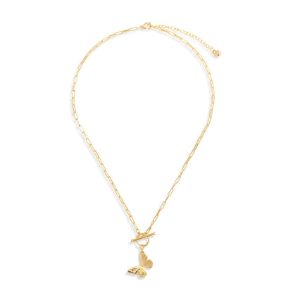 Butterfly Toggle Gold Necklace