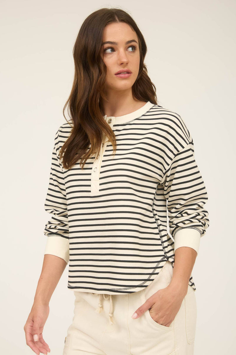 Henley Snap Top