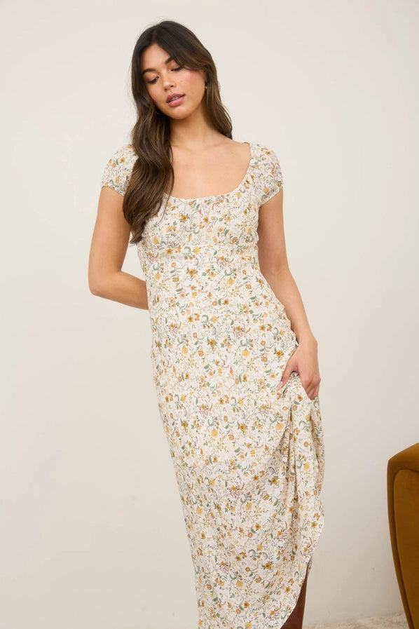 Floral Scoop Neck Dress