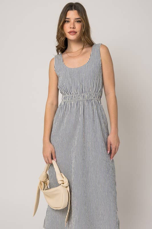 Striped Slit Dress
