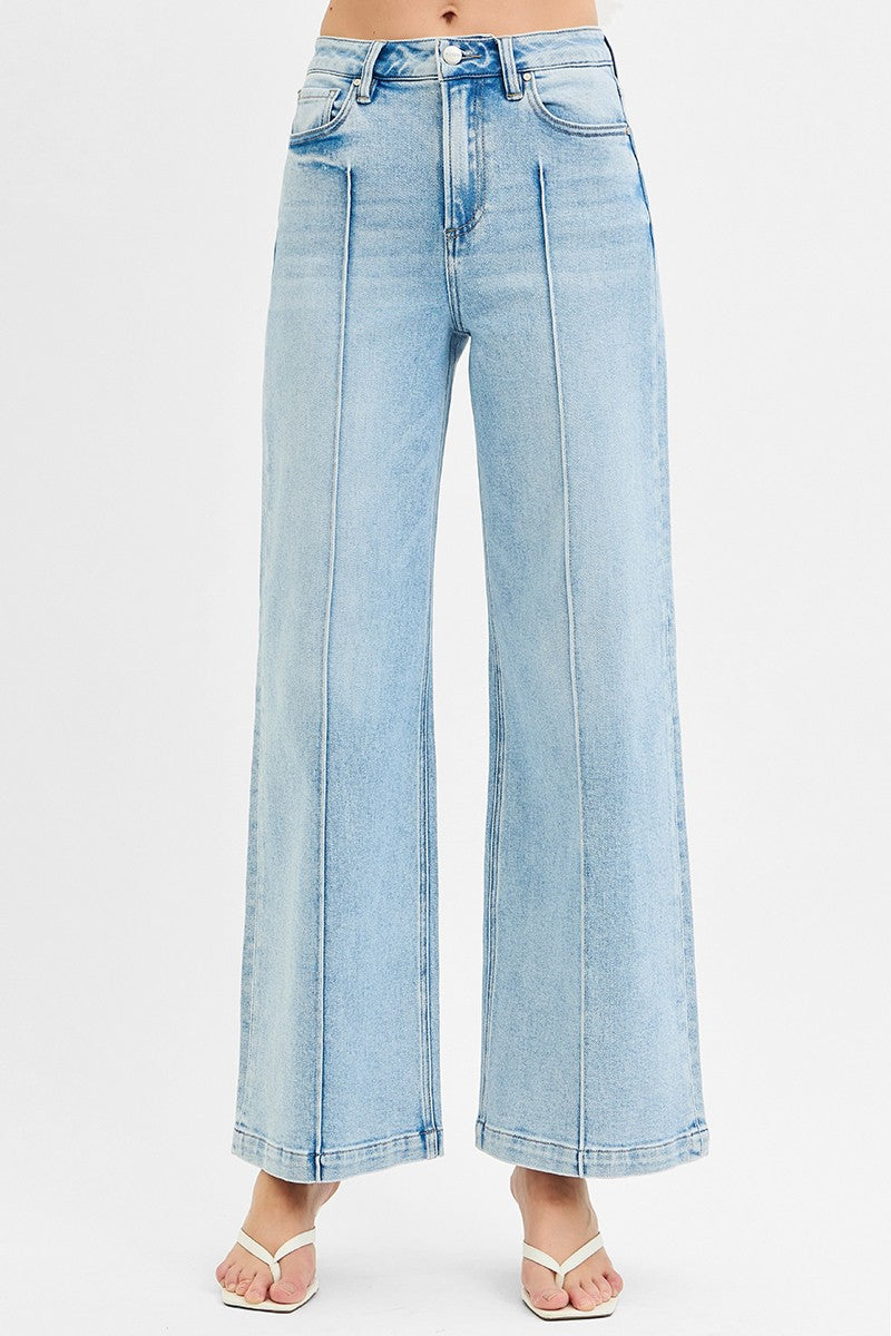 Pleated Risen Jeans