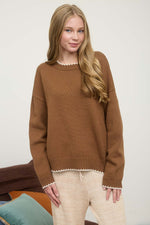 Contrast Stitch Sleeve Sweater