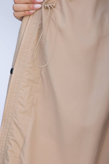 Dry Nylon Long Anorak Hooded Windbreaker