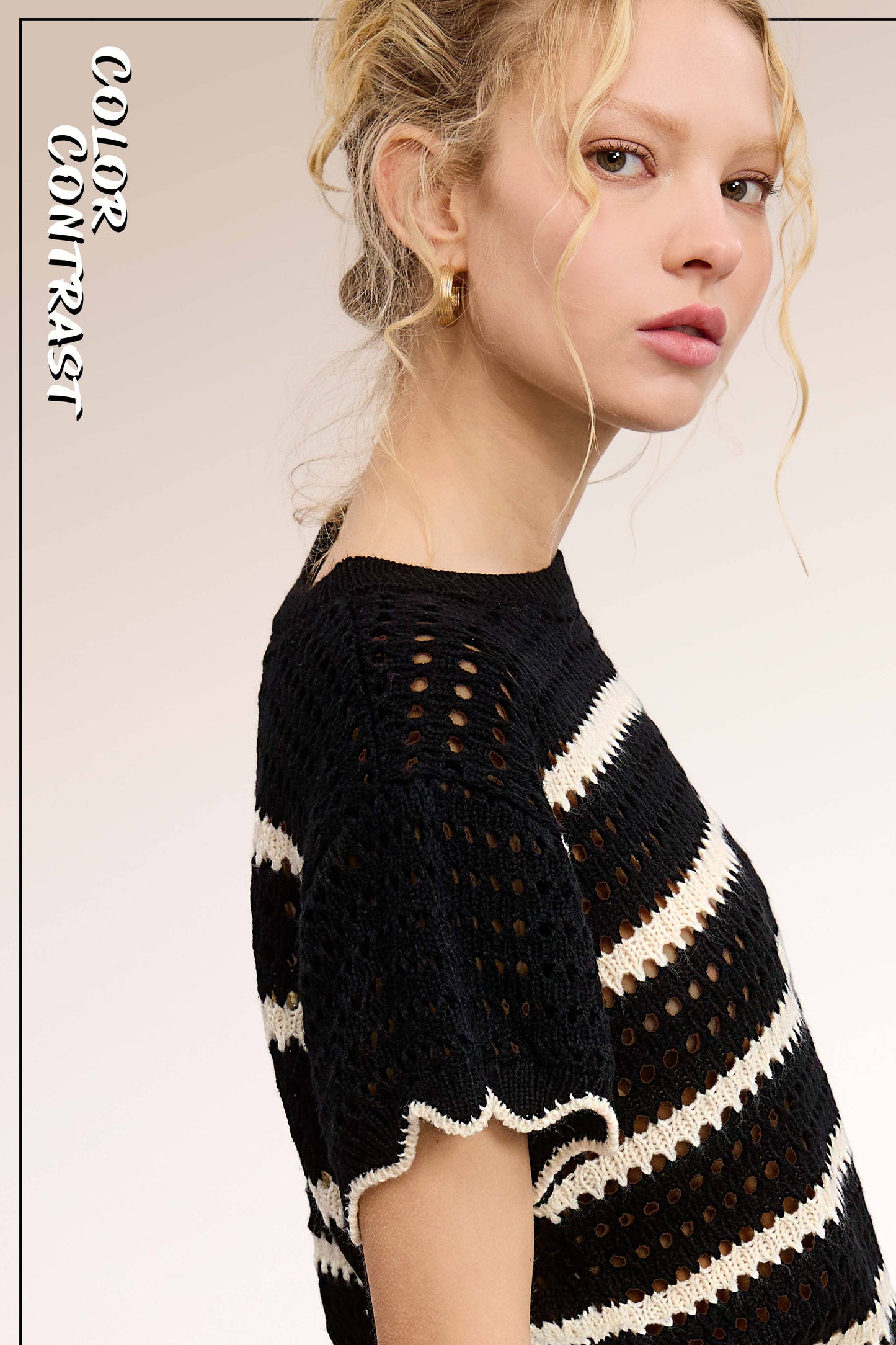 Elyse Scalloped Sweater Top