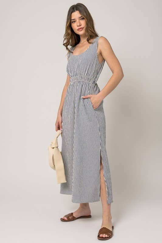 Striped Slit Dress