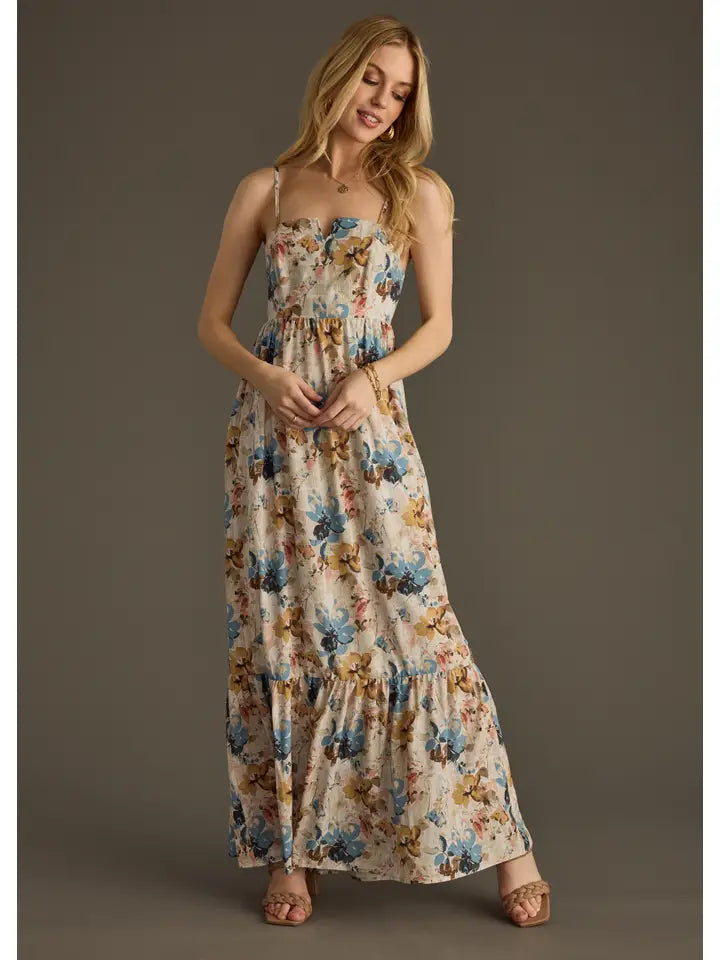 Blue Multi Floral Dress