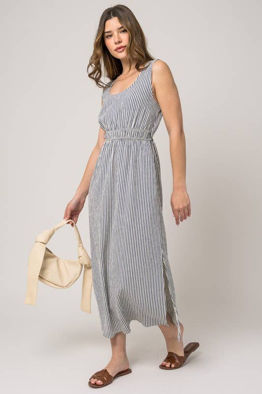 Striped Slit Dress