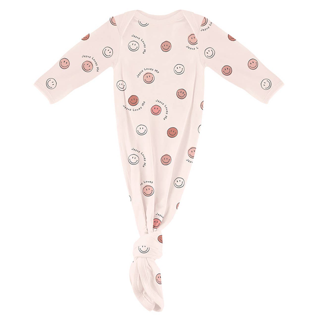 Knotted Gown - Jesus Loves Me Pink 0-3 mo