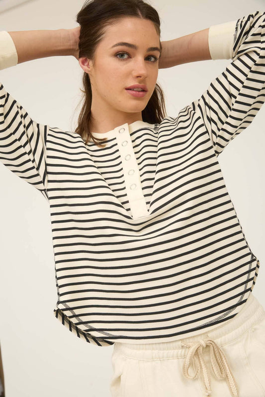 Henley Snap Top