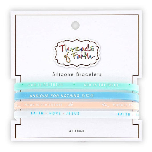 Silicone Bracelet - God Is Faithful - 4pc