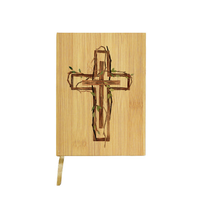 Wooden Cross Border With Greenery Vine Journal