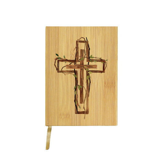 Wooden Cross Border With Greenery Vine Journal