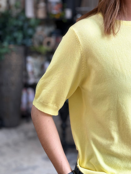 Puffy Sleeve Basic Stretchy Knit Top