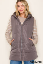 Gun Metal hooded Vest