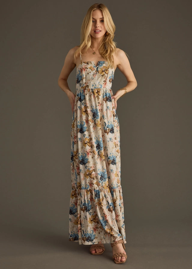 Blue Multi Floral Dress