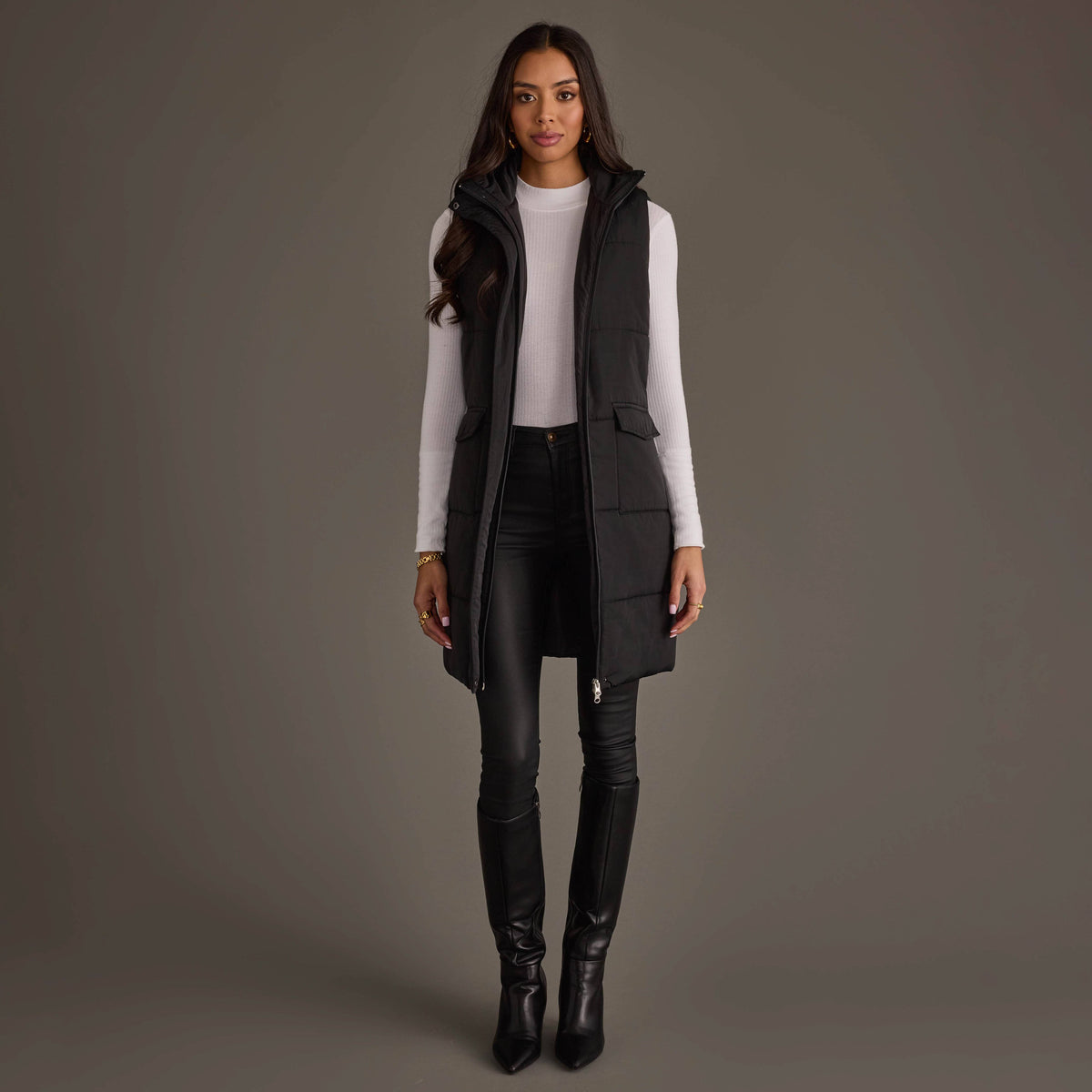 Black Long Vest