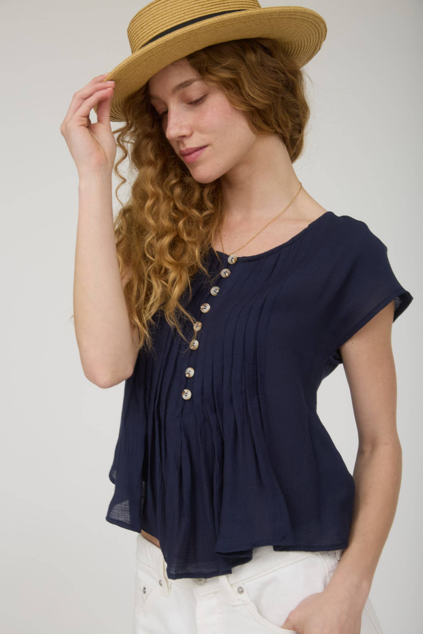 Pintuck Detail Top