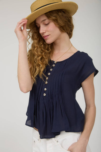 Pintuck Detail Top