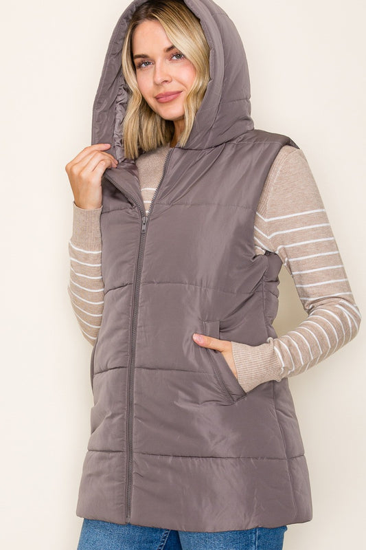 Gun Metal hooded Vest