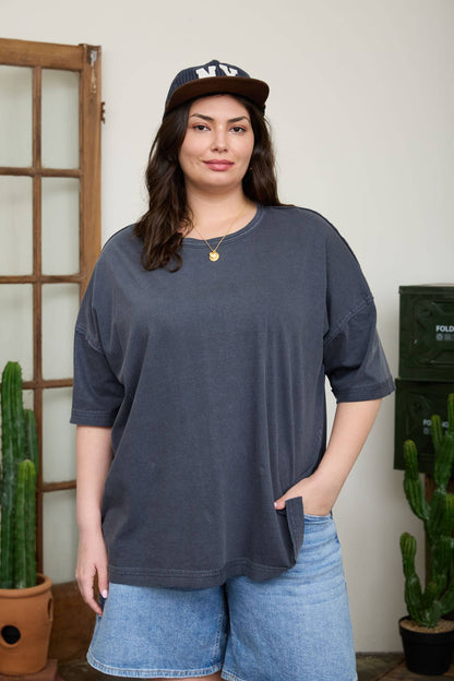 Washed Exposed Seam tee