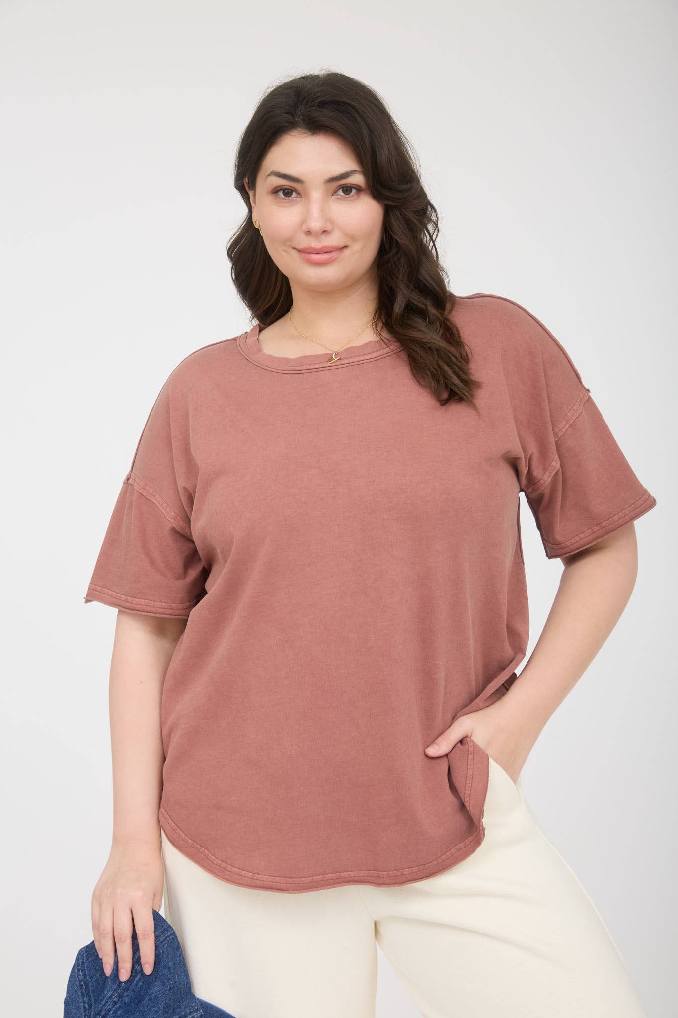 Exposed Seam round Neck Tee