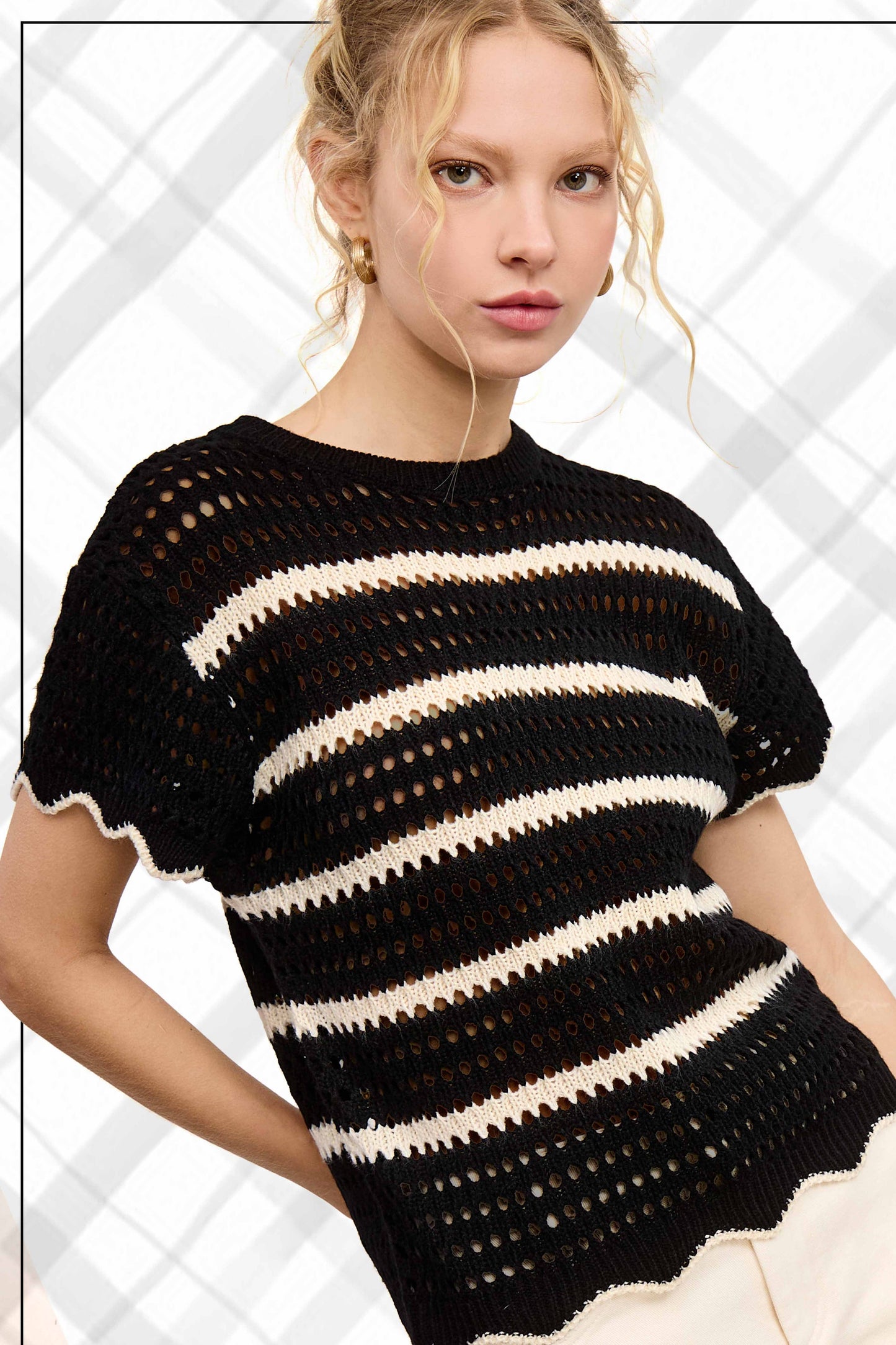 Elyse Scalloped Sweater Top