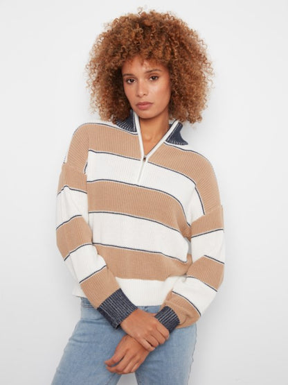 Striped Half Zip Sweater