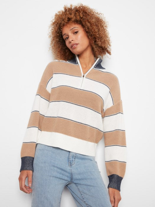 Striped Half Zip Sweater