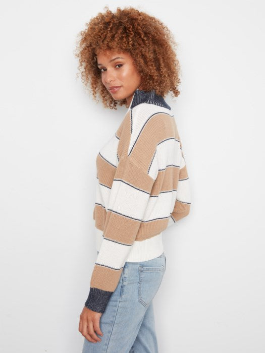 Striped Half Zip Sweater