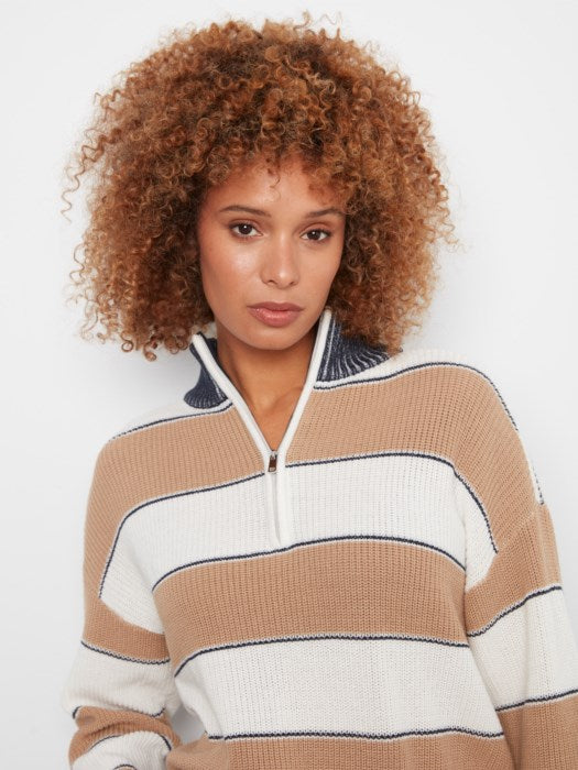 Striped Half Zip Sweater