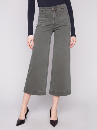 Patch Pocket Flare Twill Pants - Clearance No Returns