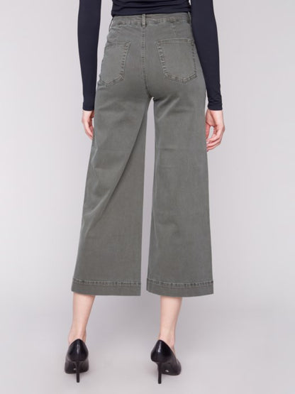 Patch Pocket Flare Twill Pants - Clearance No Returns