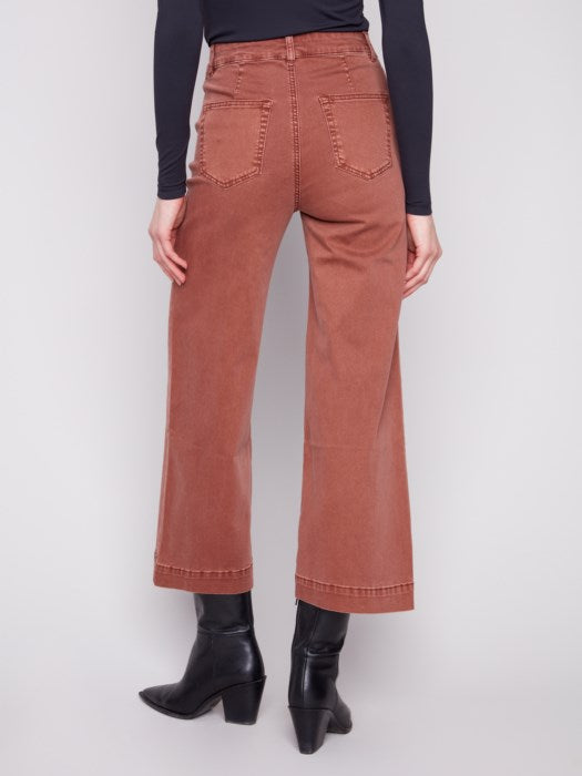 Patch Pocket Flare Twill Pants - Clearance No Returns