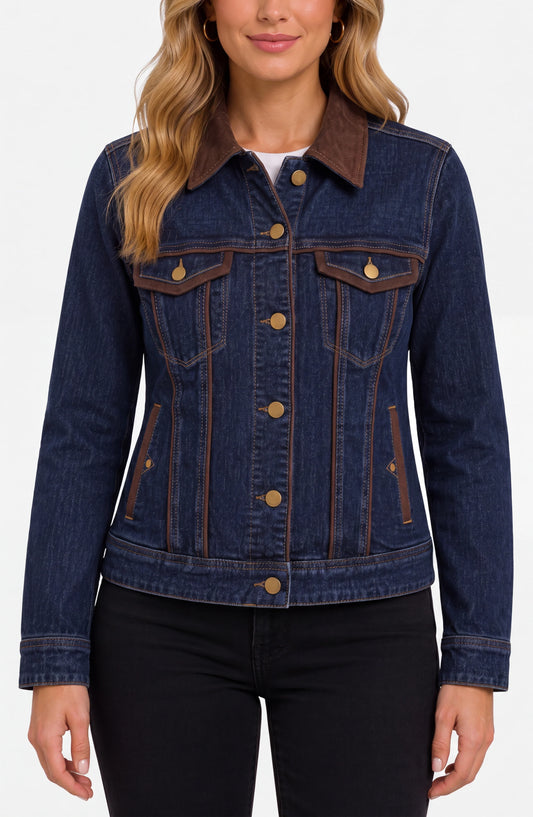 Classic Trucker Jacket W/ Velvet Details