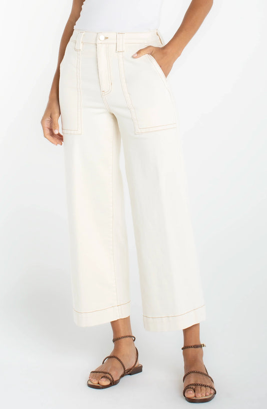 Stride Wide Leg Crop With Patch Pocket