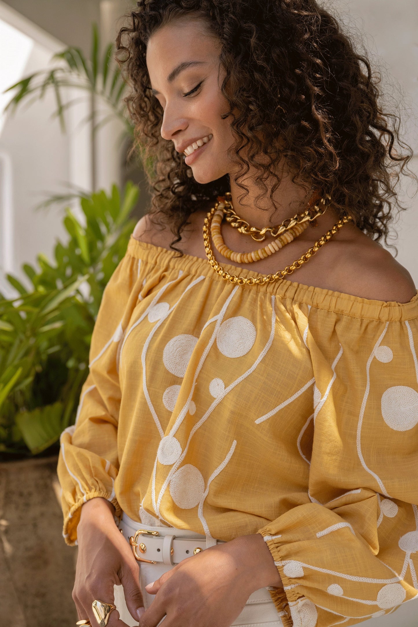 3/4 Sleeve Woven Top