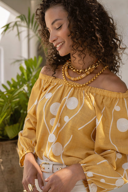 3/4 Sleeve Woven Top