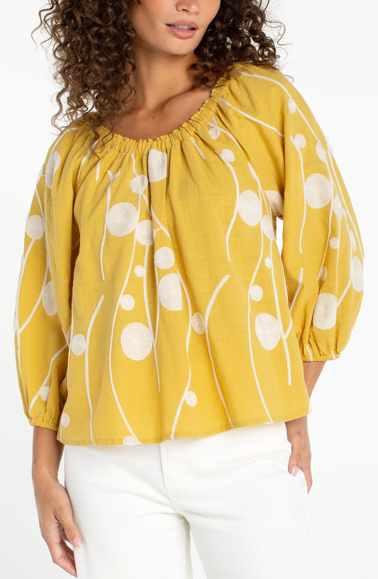 3/4 Sleeve Woven Top