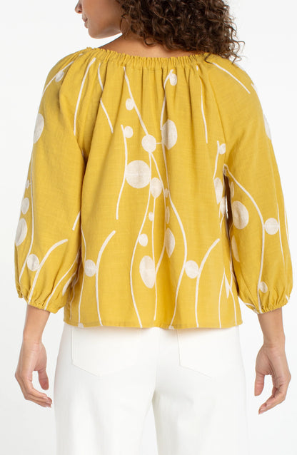 3/4 Sleeve Woven Top
