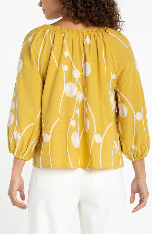 3/4 Sleeve Woven Top