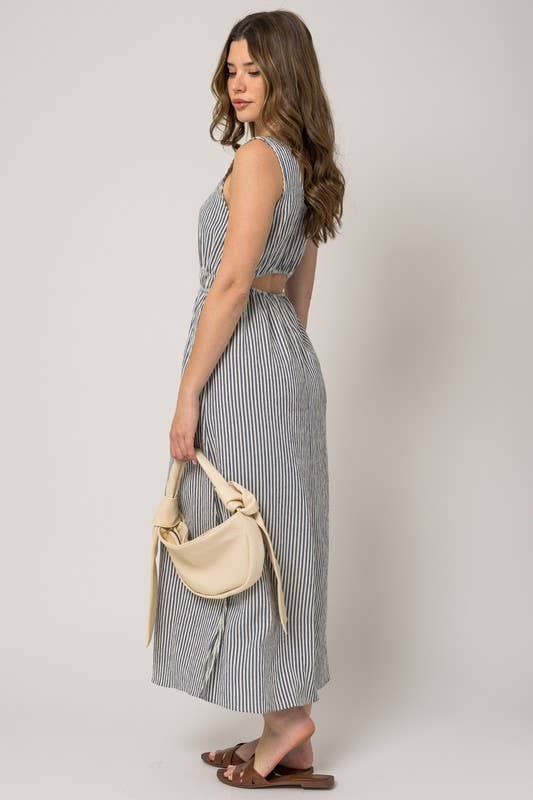 Striped Slit Dress