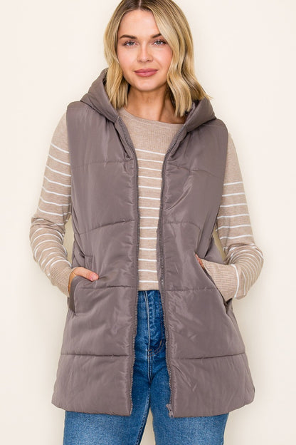 Gun Metal hooded Vest