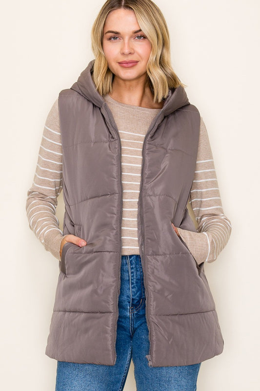 Gun Metal hooded Vest