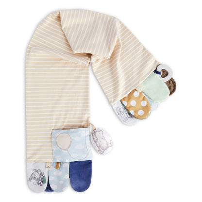Mommy & Me Activity Scarf - Tan and Blue